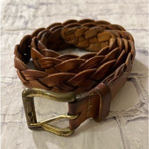 EDDIE BAUER VTG WOMEN BROWN BRAIDED BELT SIZE LARGE